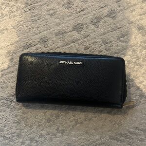 Michael Kors large black leather wallet